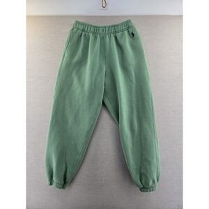 POLO RALPH LAUREN Women's Small Green Elastic Waist Fleece Sweatpant Comfort